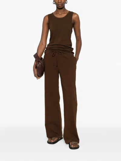Entire Studios Drawstring Track Pants In Brown