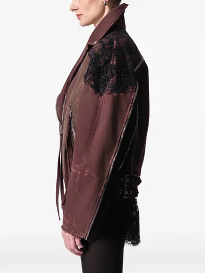 Article Ten Lace-panelling Jacket In Brown