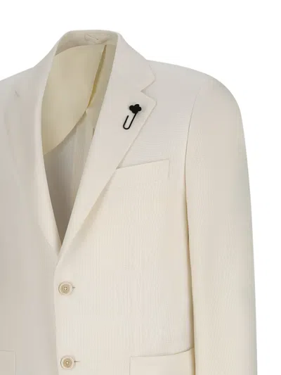 Lardini Single-breasted Patch-pocket Blazer In White