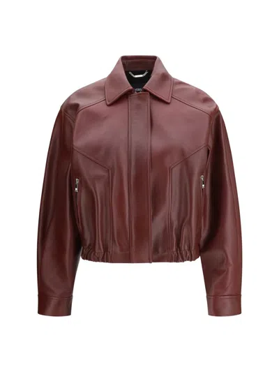 Versace Buffalo Leather Jacket Collared Design In Brown