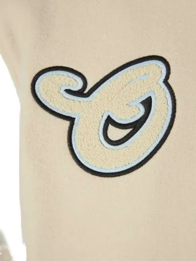 Off-white Logo-patch Bomber Jacket In Neutral