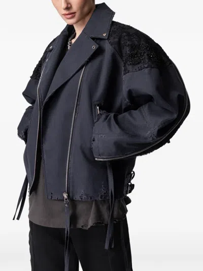 Article Ten Lace-panelling Jacket In Blue