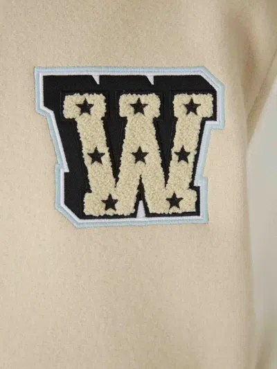 Off-white Logo-patch Bomber Jacket In Neutral