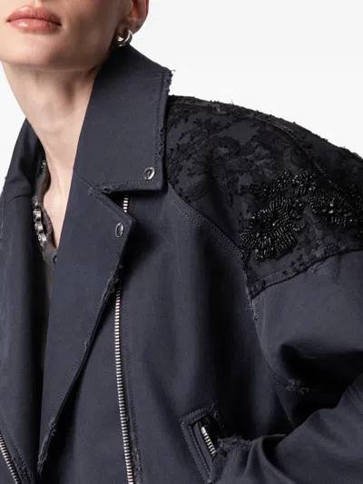 Article Ten Lace-panelling Jacket In Blue