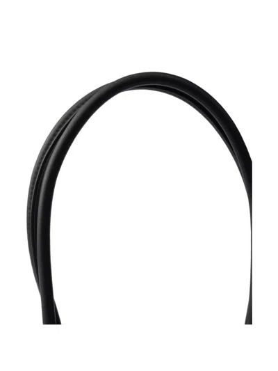 Prada Medium Leather Tote Bag In Black