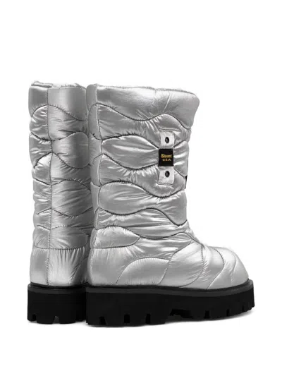 Blauer Elsie Quilted Zip Boots In Silver
