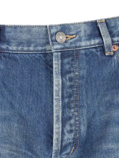 Saint Laurent Buttoned Jeans In Blue