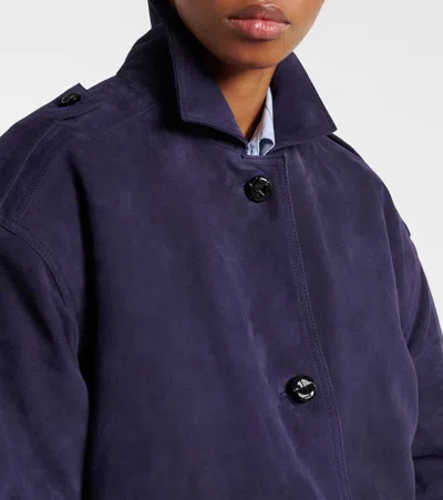 Blazé Milano Womens Nuit Charlie Oversized Suede Bomber Jacket In Purple