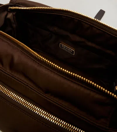 Prada Explore Medium Re-nylon Shoulder Bag In Brown
