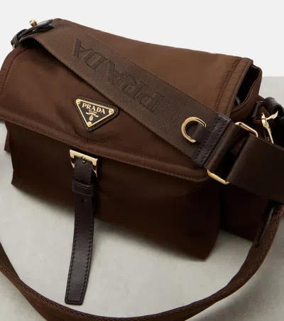 Prada Explore Medium Re-nylon Shoulder Bag In Brown