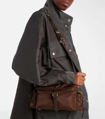 Prada Explore Medium Re-nylon Shoulder Bag In Brown