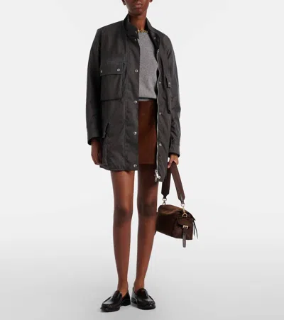 Prada Explore Medium Re-nylon Shoulder Bag In Brown