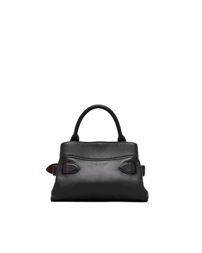 Marc Jacobs The Satchel Dakota Small Black Handbag With Logo Embossed On The Back And Belt Closure In Leather Wo
