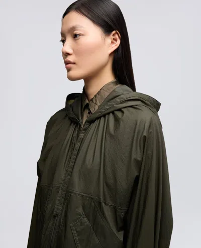 Aspesi Hooded Jacket Nylon Silk Long Sleeves In Brown