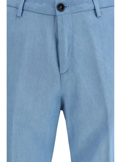 Cruna Flat Front Trousers In Blue