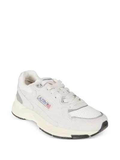Autry Hyperway Grey Low Top Sneakers With Logo Patch On Side And Tongue In Suede And Mesh Woman In White