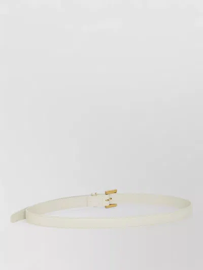 Saint Laurent Monogram Leather Thin Belt Adjustable In White