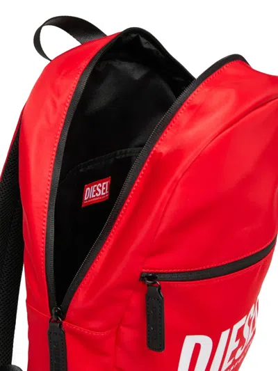 Diesel Contrasting Logo Backpack In Red