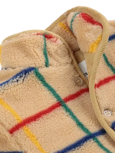 Bobo Choses Striped Buttoned Jacket In Neutral