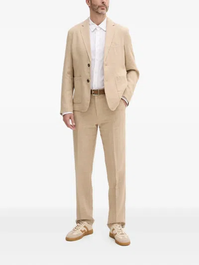 Benetton Check Button Suit Jacket In Neutral