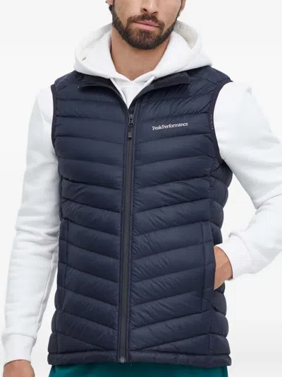 Peak Performance Quilted Gilet In Blue