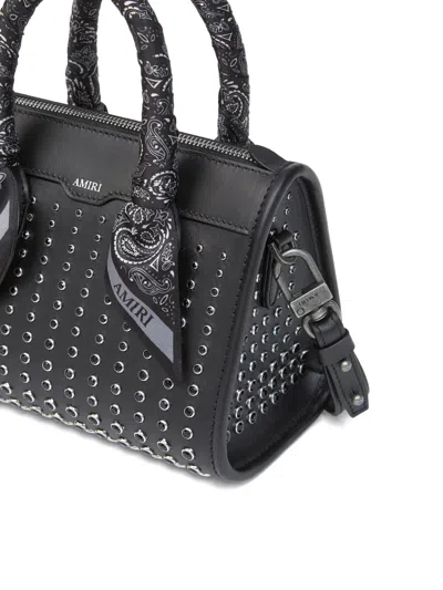 Amiri Stud Micro Triangle Satchel Bag In Black