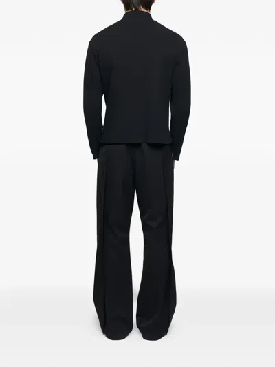 O.files Zip-collar T-shirt In Black