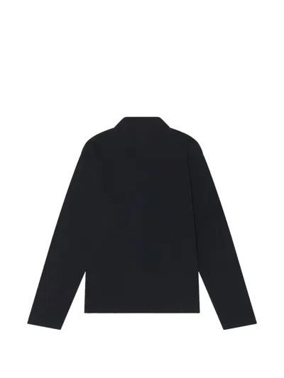 O.files Zip-collar T-shirt In Black