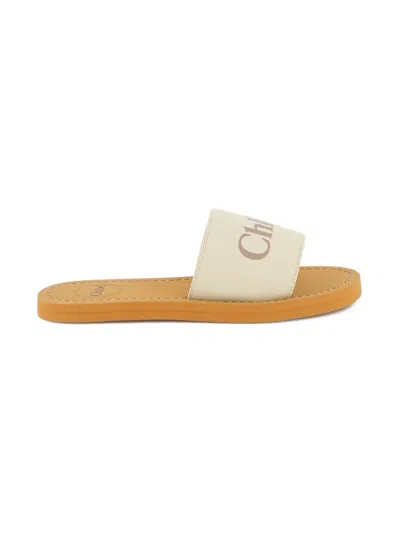 Chloé Kids Woody Open Toe Sandals In Neutral