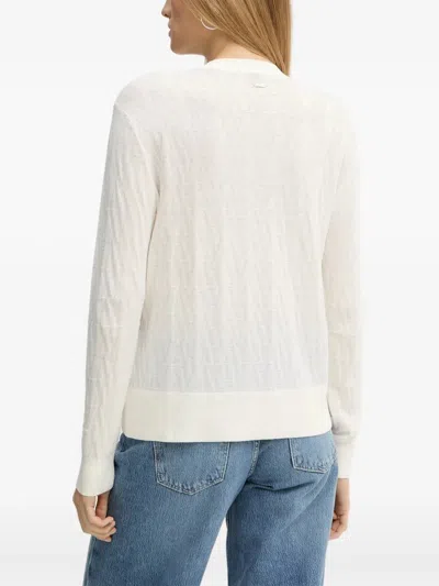 Armani Exchange Patterned Sweater In White