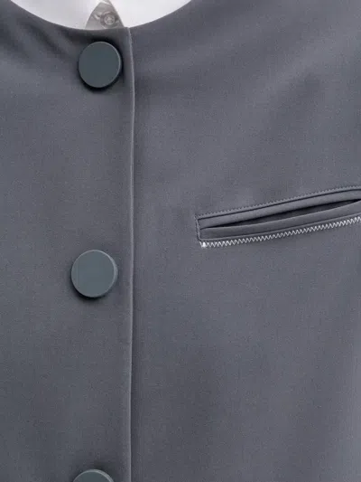 Armani Exchange Button Cropped Jacket In Gray