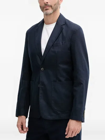 Benetton Buttoned Pocket Suit Jacket In Blue