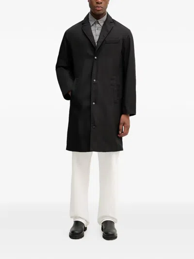 Armani Exchange Button-fastening Coat In Black