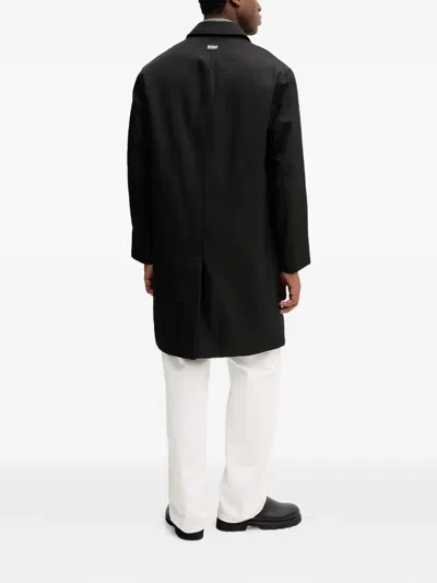 Armani Exchange Button-fastening Coat In Black