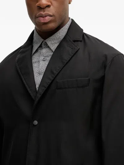 Armani Exchange Button-fastening Coat In Black