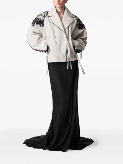 Article Ten Lace-panelling Jacket In Neutral