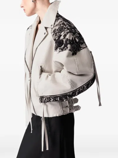 Article Ten Lace-panelling Jacket In Neutral