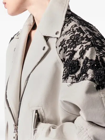 Article Ten Lace-panelling Jacket In Neutral