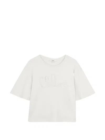 Chloé Embroidered T-shirt In White