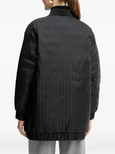 Armani Exchange Zip-fastening Patterned Jacket In Black