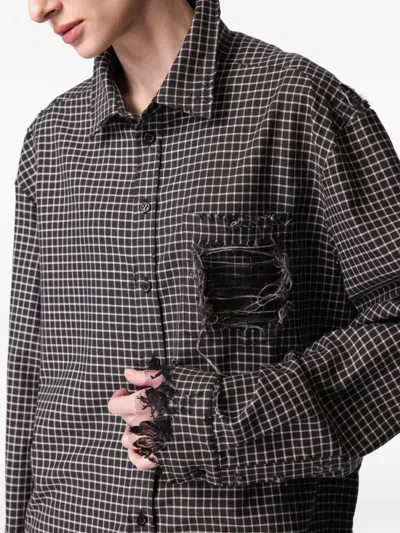 Article Ten Check-pattern Shirt In Black