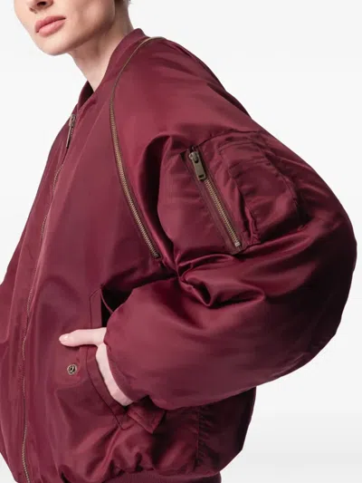 Article Ten Shearling-panel Bomber Jacket In Red