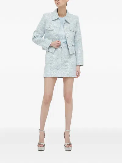 Miss Sixty Pearl-buttoned Flap-pockets Jacket In Blue