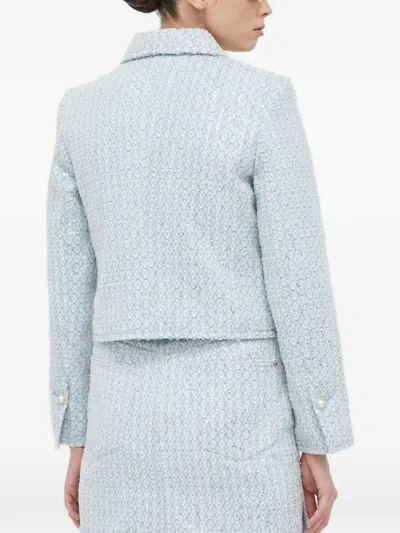 Miss Sixty Pearl-buttoned Flap-pockets Jacket In Blue
