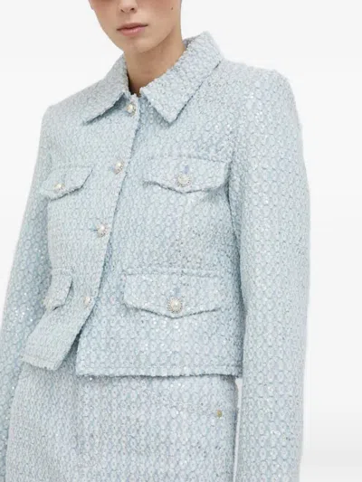 Miss Sixty Pearl-buttoned Flap-pockets Jacket In Blue