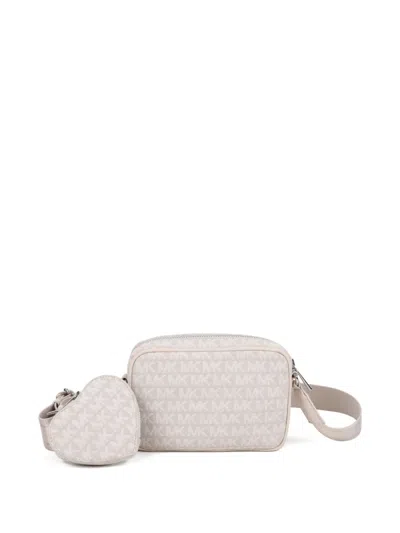 Michael Kors Monogram-pattern Shoulder Bag In Neutral