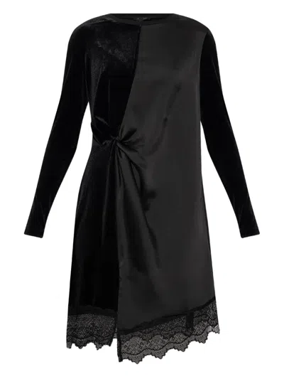 Allsaints Womens Black Lana Lace-embroidered Short-sleeve Cotton Mini Dress