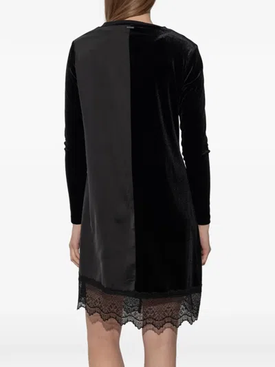 Allsaints Womens Black Lana Lace-embroidered Short-sleeve Cotton Mini Dress