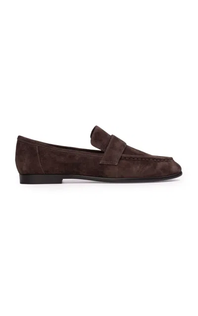 Black Suede Studio Arrow Suede Loafer Hot Fudge In Brown