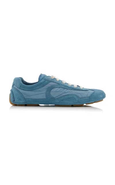 Prada Light Blue Suede And Re-nylon Montecarlo Re-edition 2005 Sneakers In Multi